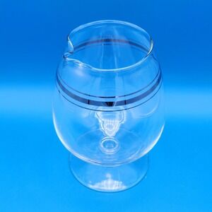 MCM Footed Brandy Snifter Cocktail Pitcher with Spout & Silver banding